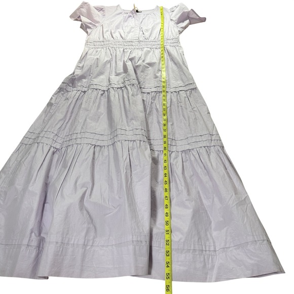 Quince 100% Organic Cotton Poplin Tiered Maxi Dress Pastel Lilac Size Large NWT - Picture 10 of 16